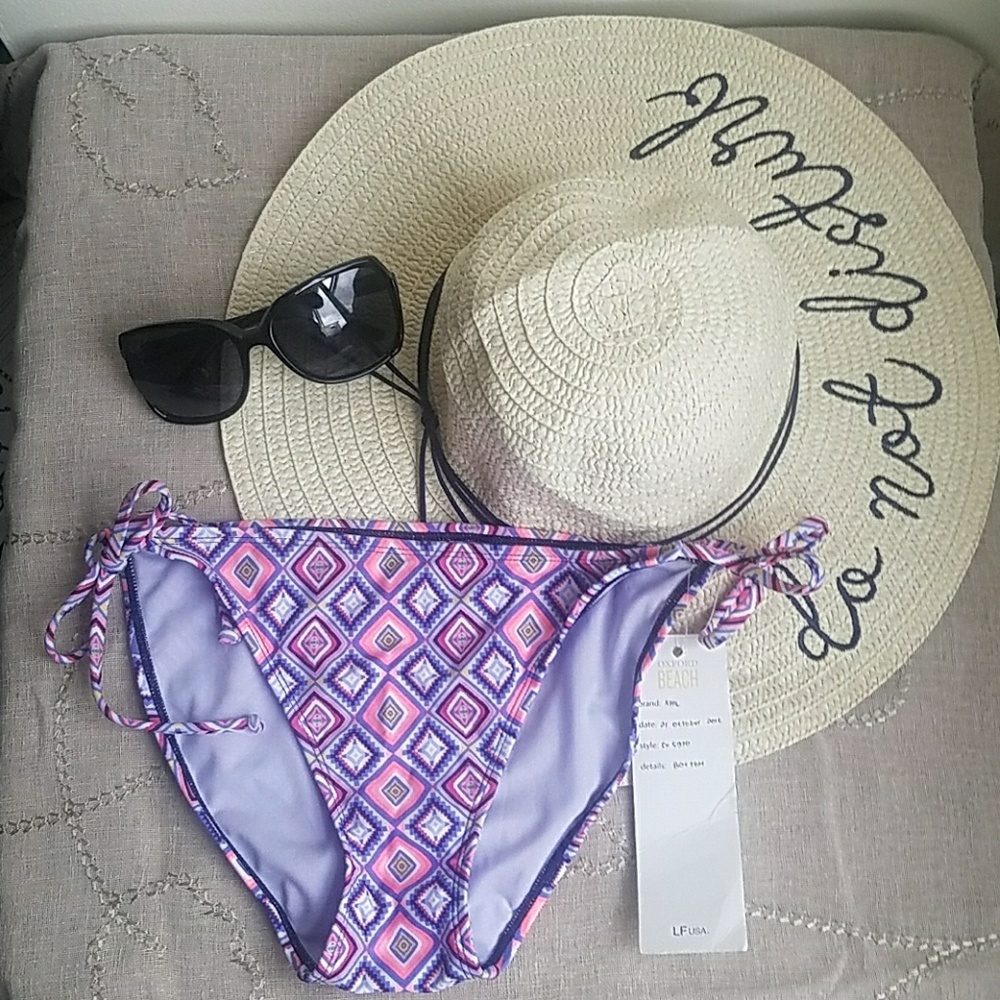 Oxford Beach Purple Multi Print Bikini Bottom